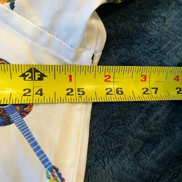 Mens Claudio Lugli Couture Guitar White Pink All Over Print Shirt New 3XL - Picture 7 of 8